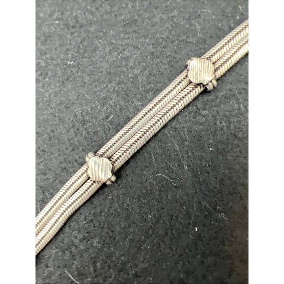 Vintage Sterling Silver Rajasthan India Wheat Link Bracelet 7" Pin Clasp 24.6g - Picture 6 of 16